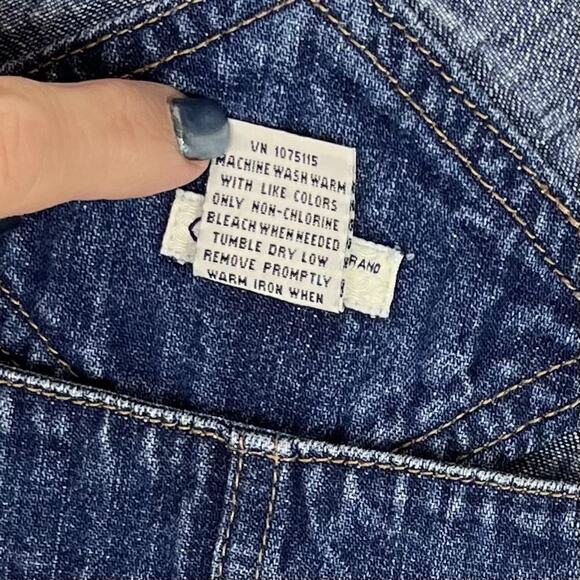 Vintage Cherokee Bib Jean Overalls Women’s Small Blue Denim 100% Cotton - Picture 10 of 12